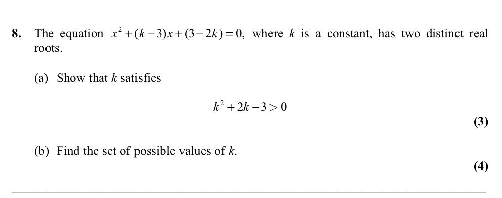 The-equation-$x^2-+-(k-3)x-+-(3-2k)-=-0$,-where-$k$-is-a-constant,-has-two-distinct-real-roots-Edexcel-A-Level Maths Pure-Question 9-2011-Paper 2.png